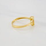 Anillo Corazón 2 g / T7 1/4 Dos Oros Amarillo Blanco 18K