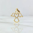 Dije Angel Silueta Corazon 1.6gr / 2.2cm / Circones Blancos Oro Amarillo 18K ©