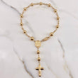 Tobillera Denario 7.05gr / 25cm / 6mm Bolas Lisas Oro Amarillo 18K &