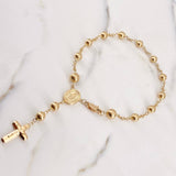Tobillera Denario 7.05gr / 25cm / 6mm Bolas Lisas Oro Amarillo 18K &