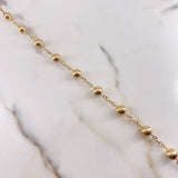 Tobillera Denario 7.05gr / 25cm / 6mm Bolas Lisas Oro Amarillo 18K &