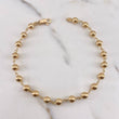 Tobillera Tipo Militar Aro seguido 6.25gr / 25cm / 6mm Bolas Lisas Oro Amarillo 18K &