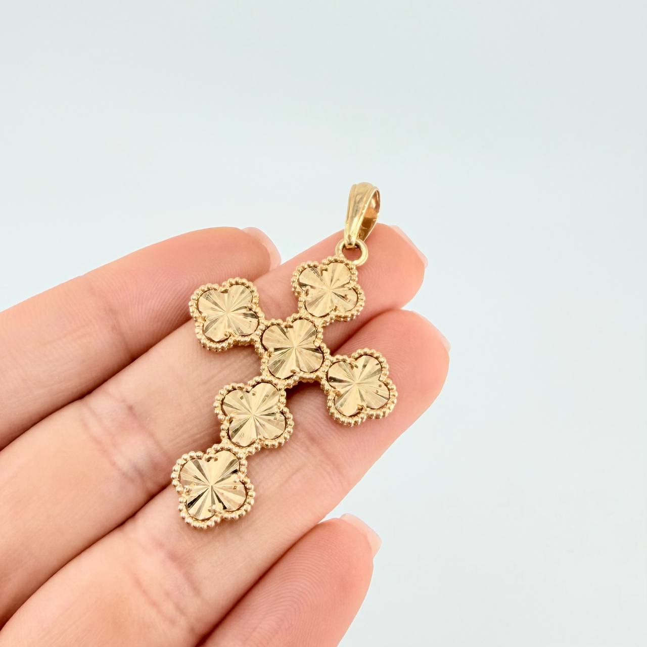 Dije Cruz Trebol 6.45 g / 5 cm Oro Amarillo 18K