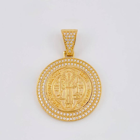 Dije Medalla San Benito 7.05 g / 3.6 cm Oro Amarillo 18K