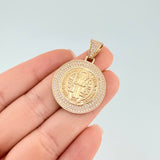 Dije Medalla San Benito 6.85 g / 3.6 cm Oro Amarillo 18K