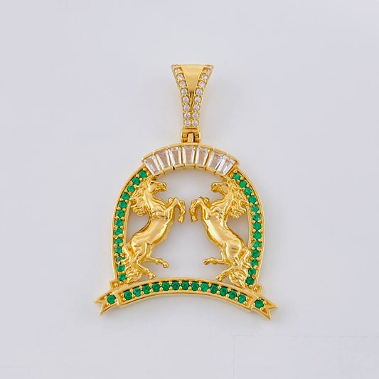 Dije Herradura Caballos 6.95 g / 3.9 cm Oro Amarillo 18K