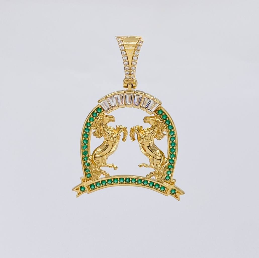 Dije Herradura Caballos 6.95 g / 3.9 cm Oro Amarillo 18K