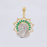 Dije Rostro Cristo 9.8 g / 4.7 cm Dos Oros Amarillo Blanco 18K