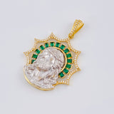 Dije Rostro Cristo 9.8 g / 4.7 cm Dos Oros Amarillo Blanco 18K