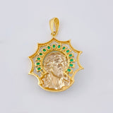Dije Rostro Cristo 9.8 g / 4.7 cm Dos Oros Amarillo Blanco 18K