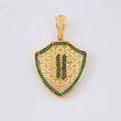 Dije Escudo Signo Dolar 7.45 g / 4.2 cm Oro Amarillo 18K