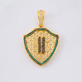 Dije Escudo Signo Dolar 7.45 g / 4.2 cm Oro Amarillo 18K