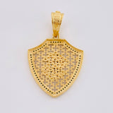 Dije Escudo Signo Dolar 7.45 g / 4.2 cm Oro Amarillo 18K