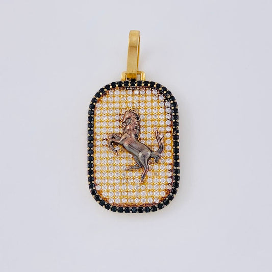 Dije Placa Caballo 5.4 g / 3.5 cm Oro Amarillo 18K