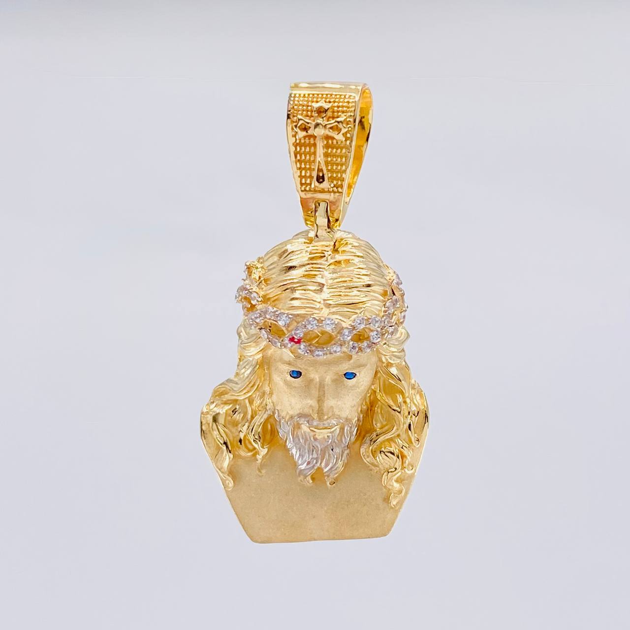 Dije Rostro Cristo 9.6 g / 4 cm Dos Oros Amarillo Blanco 18K