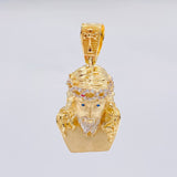 Dije Rostro Cristo 9.6 g / 4 cm Dos Oros Amarillo Blanco 18K