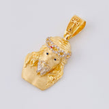 Dije Rostro Cristo 9.6 g / 4 cm Dos Oros Amarillo Blanco 18K