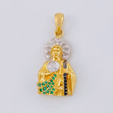 Dije San Judas Tadeo 5.85 g / 3.4 cm Dos Oros Amarillo Blanco 18K