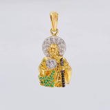 Dije San Judas Tadeo 5.85 g / 3.4 cm Dos Oros Amarillo Blanco 18K