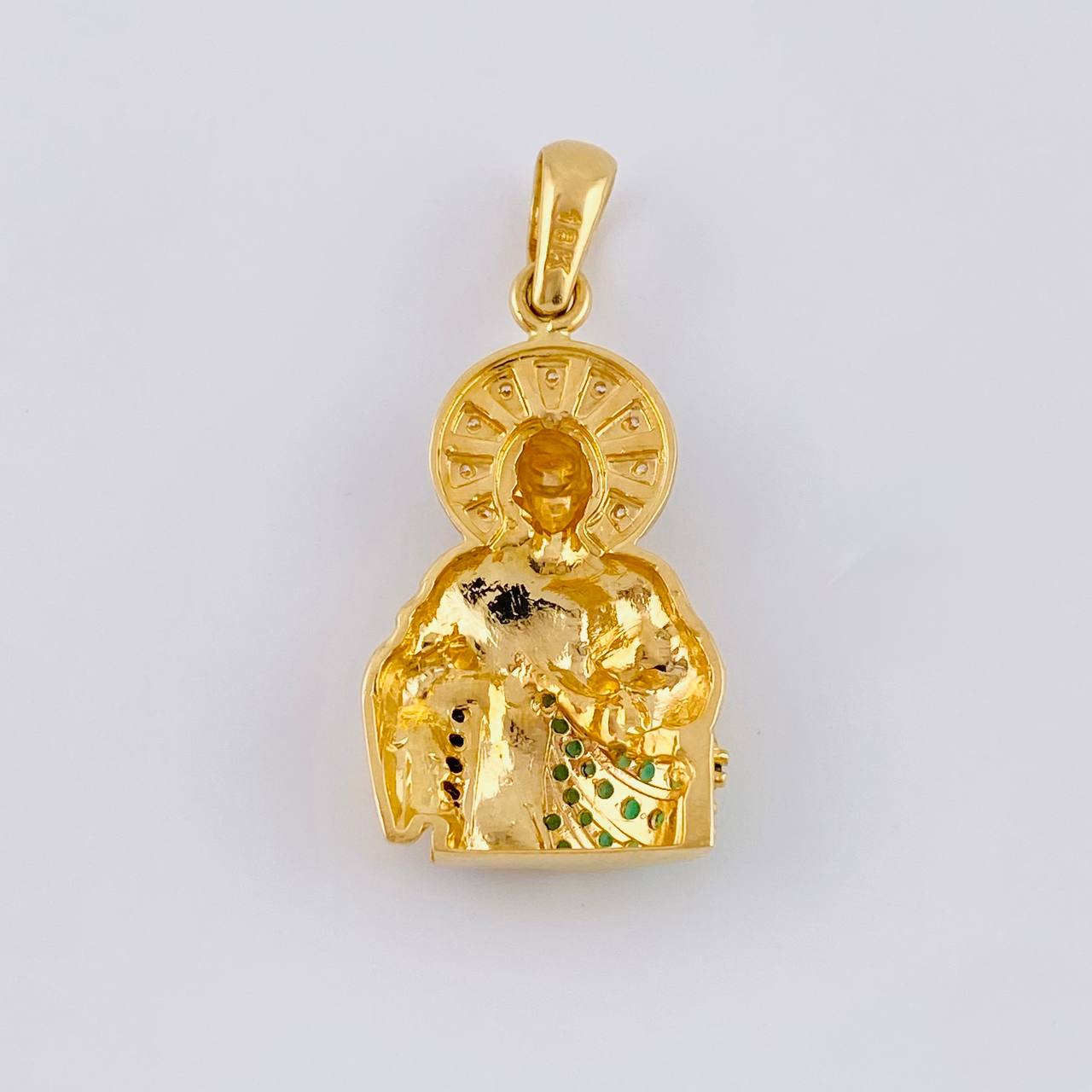 Dije San Judas Tadeo 5.85 g / 3.4 cm Dos Oros Amarillo Blanco 18K