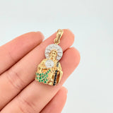 Dije San Judas Tadeo 5.85 g / 3.4 cm Dos Oros Amarillo Blanco 18K