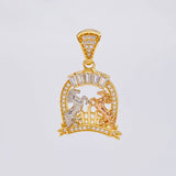 Dije Herradura Caballos 3.25 g / 2.8 cm Tres Oros 18K