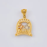 Dije Herradura Caballos 3.25 g / 2.8 cm Tres Oros 18K