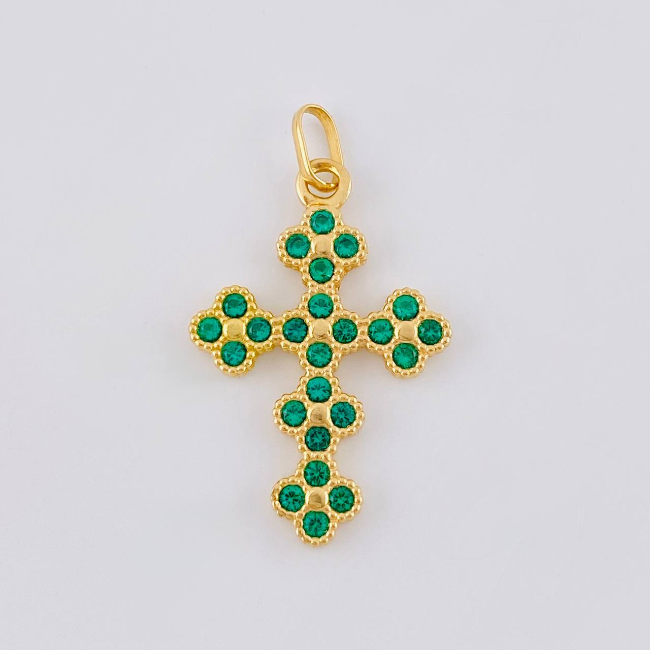 Dije Cruz Trebol 3.4 g / 3.5 cm Oro Amarillo 18K