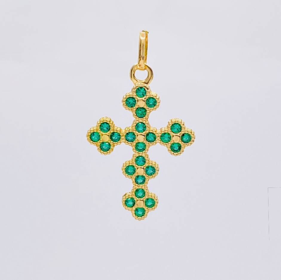 Dije Cruz Trebol 3.4 g / 3.5 cm Oro Amarillo 18K