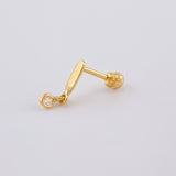 Piercing Globo Colgante 0.4 g / 1.2 cm Oro Amarillo 18K