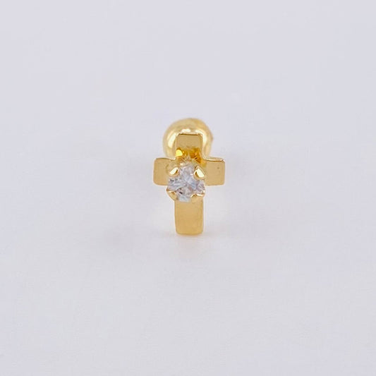 Piercing Cruz 0.35 g / 1 cm Oro Amarillo 18K