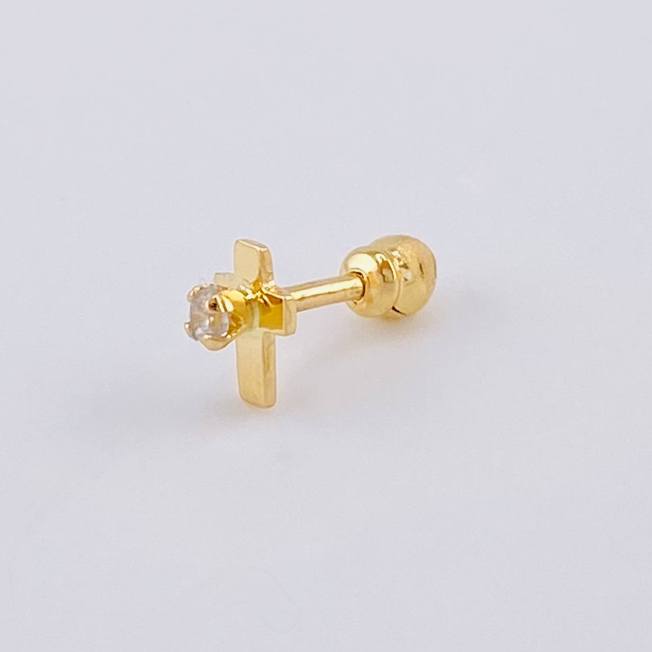 Piercing Cruz 0.35 g / 1 cm Oro Amarillo 18K