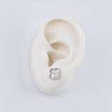 Topos Trebol Diamantado 2.95 g / 8.5 mm Oro Blanco 18K