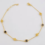 Pulso Modulable Aro Seguido Trebol 3.15 g / 21.4 cm - 18.6 cm / 0.8 mm Oro Amarillo 18K
