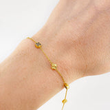 Pulso Modulable Aro Seguido Trebol 3.15 g / 21.4 cm - 18.6 cm / 0.8 mm Oro Amarillo 18K