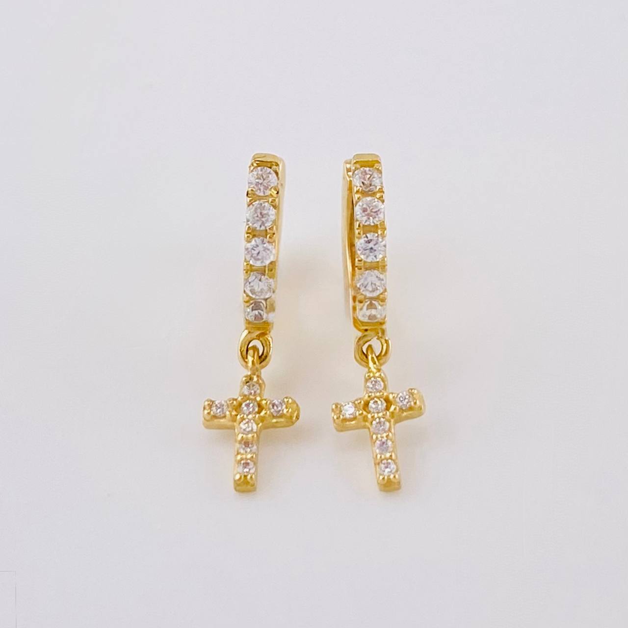 Candongas Cruz Tupida 1.75 g / 1.8 cm Oro Amarillo 18K