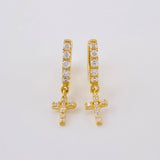 Candongas Cruz Tupida 1.75 g / 1.8 cm Oro Amarillo 18K