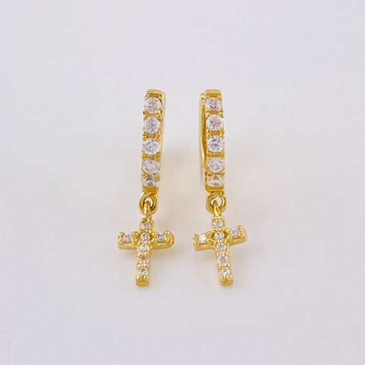 Candongas Cruz 1.75 g / 1.8 cm Oro Amarillo 18K