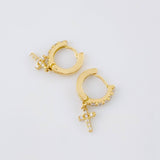 Candongas Cruz Tupida 1.75 g / 1.8 cm Oro Amarillo 18K