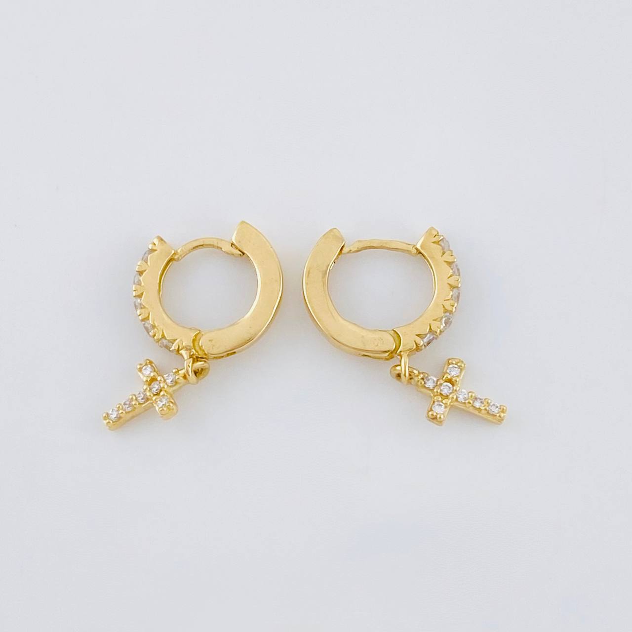 Candongas Cruz Tupida 1.75 g / 1.8 cm Oro Amarillo 18K