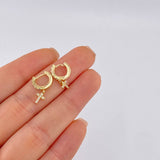 Candongas Cruz Tupida 1.75 g / 1.8 cm Oro Amarillo 18K