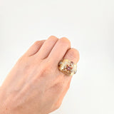 Anillo Pato Bolsa De Dinero 11.05 g / T10 1/4 Tres Oros 18K