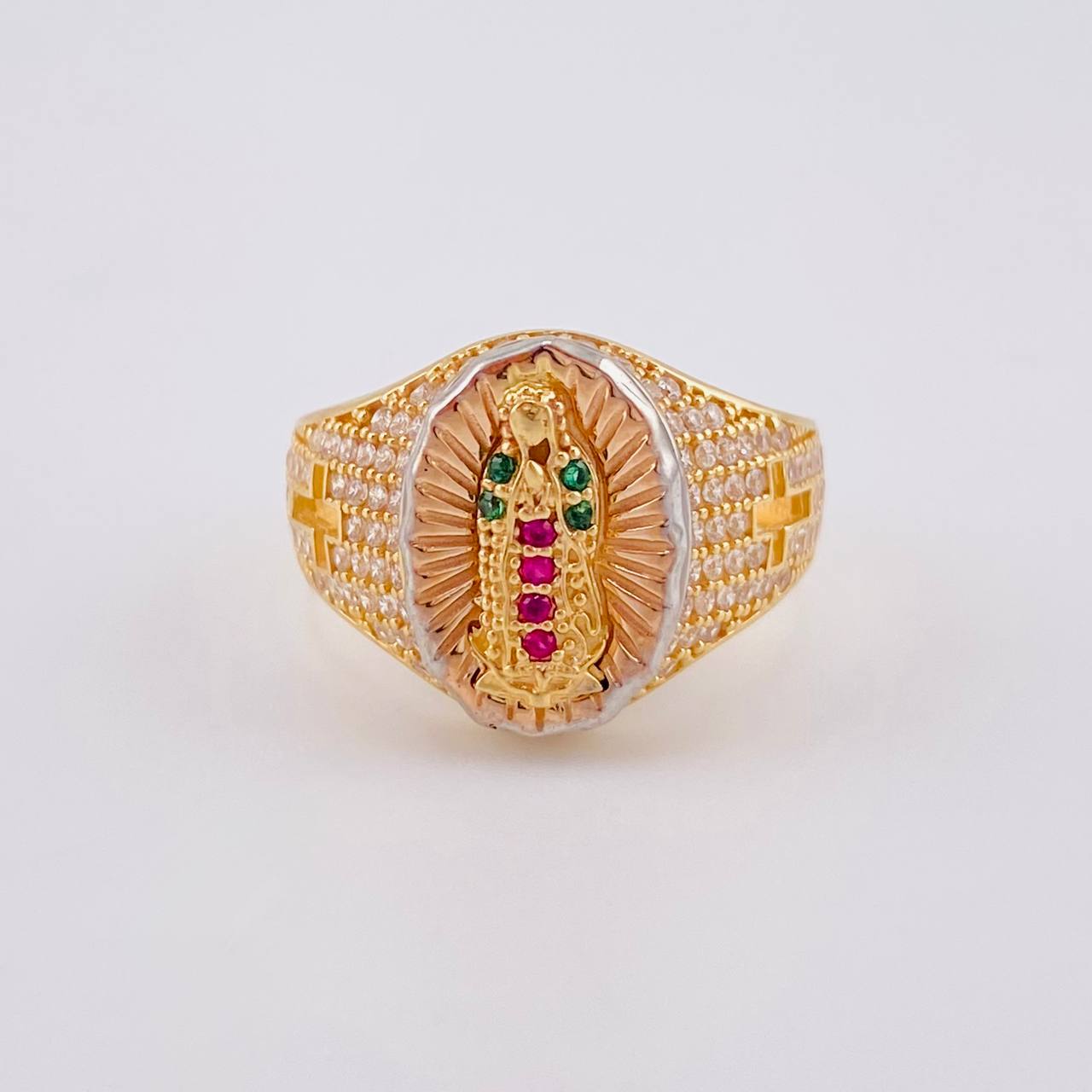 Anillo Virgen Guadalupe 4.4 g / T6 Tres Oros 18K