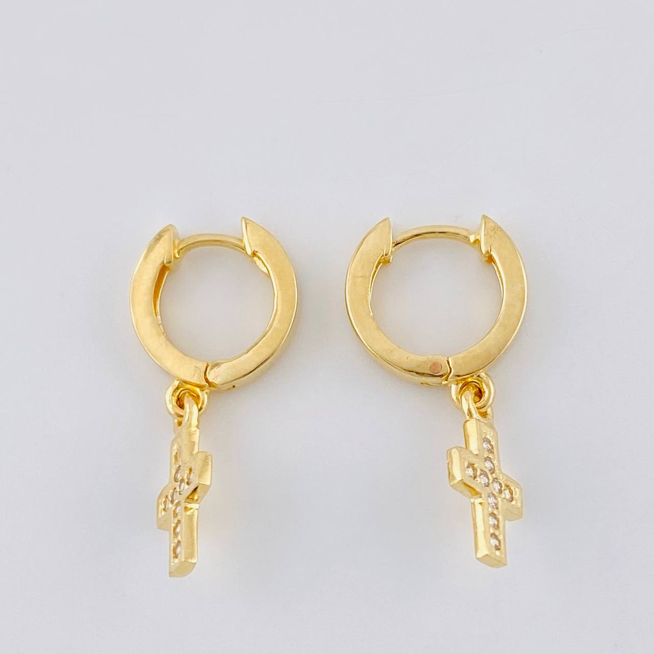Candongas Cruz Tupida 2.45 g / 2 cm Oro Amarillo 18K