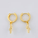 Candongas Cruz Tupida 2.45 g / 2 cm Oro Amarillo 18K