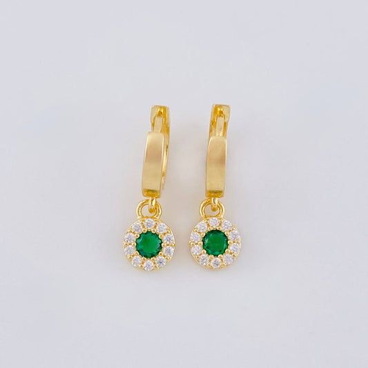 Candongas Halo Circular 2.6 g / 1.8 cm Oro Amarillo 18K