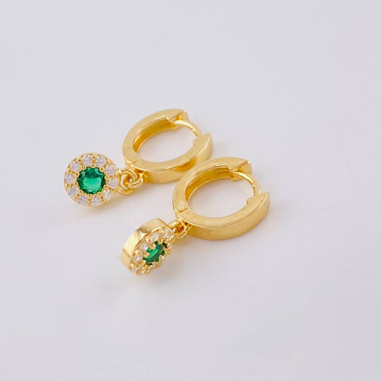 Candongas Halo Circular 2.6 g / 1.8 cm Oro Amarillo 18K
