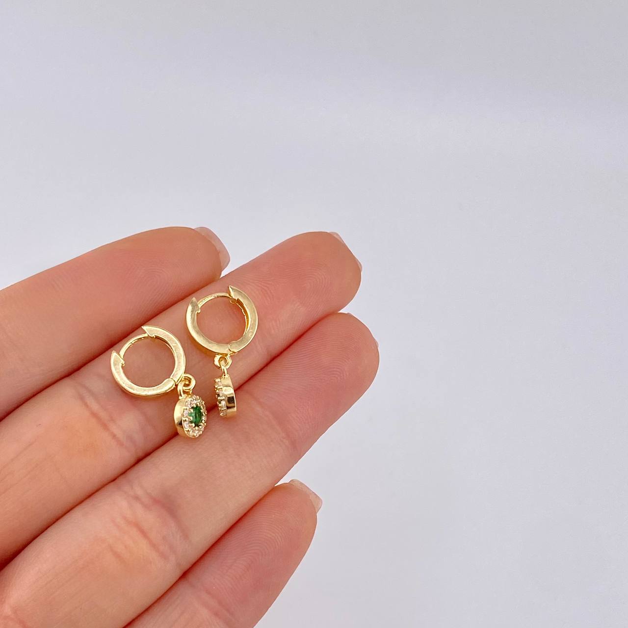 Candongas Halo Circular 2.6 g / 1.8 cm Oro Amarillo 18K
