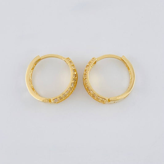 Candongas Carril Punteado 2.7 g / 1.3 cm Oro Amarillo 18K