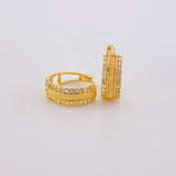 Candongas Carril Punteado 2.7 g / 1.3 cm Oro Amarillo 18K